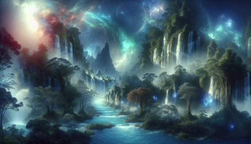 In a realm where time bends, enchanted waterfalls cascade through ancient forests, their crystalline waters shimmering with hues of sapphire and emerald. Ethereal mist swirls around, whispering secrets of bygone eras. Each droplet hums with magic, inviting travelers to immerse themselves in a timeless symphony of beauty and wonder.