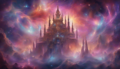 In a realm where gravity defies the norm, the Nebula Crown Palace floats like a celestial gem, surrounded by swirling clouds of iridescent mist. Towering crystal spires and spindles of luminescent gases weave together in an intricate dance, as tendrils of starlight siphon energy from the pulsing heart of the palace. Within, ethereal courts whisper secrets to the cosmic winds, while the careless laughter of stardust echoes through the astral halls.