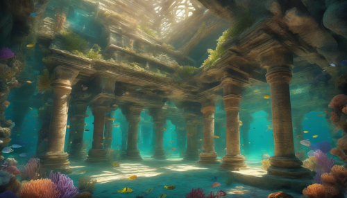 Beneath the waves of the Maldives lies the fabled Lost Underwater Palace of Eldrador, a submerged marvel of ancient architecture. Coral and anemones swarm the grand halls, while sunbeams filtering from above paint vibrant stripes across the seafloor. Ethereal music echoes through the chambers, conjuring secrets of the kingdom's doom and the whispers of the ocean's ancient heartbeat.