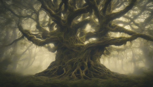 In the heart of Whispering Woods, ancient trees loom, their whispers weaving a mystical melody, as technology and nature blend in an eerie dance, where circuits and leaves entwine.