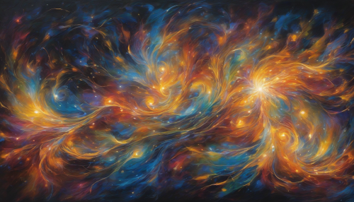 Vibrant, swirling lights dance across a dark canvas, as if the night sky itself has come alive with radiant, ethereal brushstrokes, weaving a mesmerizing tapestry of color and energy, with delicate, glowing tendrils stretching outward like fragile, shimmering fingers.