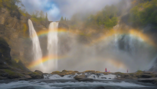 Under the vibrant cascade of Rainbow Veil Falls, a kaleidoscope of colors danced across the mist, as participants in flowing robes gathered to honor the harmony of nature and magic, their rituals and chants blending with the roar of the falls.