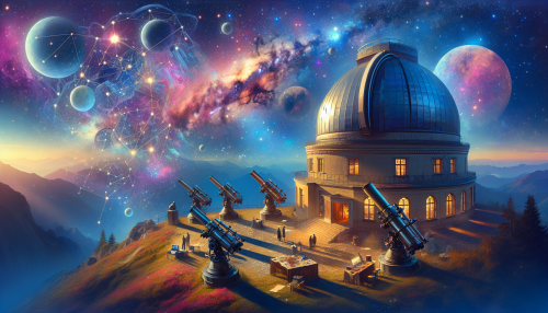 Imagine a stunning celestial observatory nestled atop a serene mountain, its domed roof shimmering under a tapestry of stars. Astronomers and artists intertwine their skills, painting the night sky with vibrant hues and cosmic imagery. The atmosphere buzzes with inspiration as telescopes catch glimpses of distant galaxies, while constellations whisper stories of ancient myths, merging science and creativity in harmony.