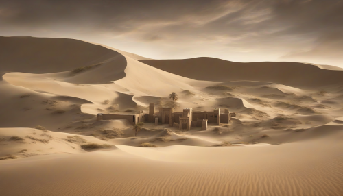 Ancient structures stand as testaments to forgotten civilizations, hidden within the endless dunes, where time appears to stand still and the past converges with the present, whispering secrets to the wind.