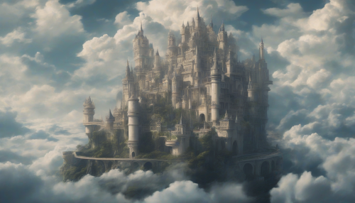 Amidst the whimsical clouds, Sky Castle's grandeur isoffset by the dark shadows of internal conflict, where luxurious desires clash with harsh realities, unraveling a complex tapestry of human emotions and social hierarchies.