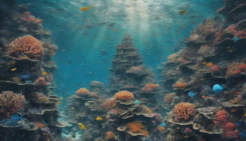 In the heart of an underwater coral city, eerie silence and vibrant life coexist, prompting profound reflections on the human condition, existence, and the search for meaning amidst the delicate balance of oceanic harmony.