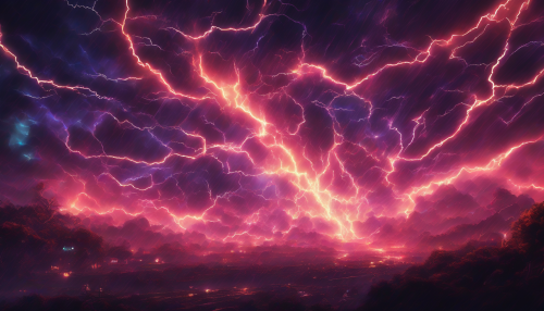 A vibrant, pixelated world where crackling energy and lightning illuminate a dark atmosphere, as electric storm fields swirl and dance across the screen in a mesmerizing display of light and sound.