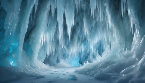 In the heart of Stellar Ice Caverns, crystalline structures shimmer, as celestial lights dance across frosty walls, crafting an ethereal atmosphere of serene wonder, where glittering ice formations suspend time and space.