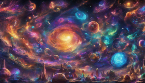 Immerse yourself in a vibrant cosmic bazaar where swirling nebulae and twinkling stars form the backdrop. Alien merchants shout sales pitches in a symphony of colors, while exotic goods float through the air, illuminated by radiant celestial lights. A diverse crowd of intergalactic beings haggles over shimmering crystals and rare artifacts, all amidst a mesmerizing dance of auroras above.