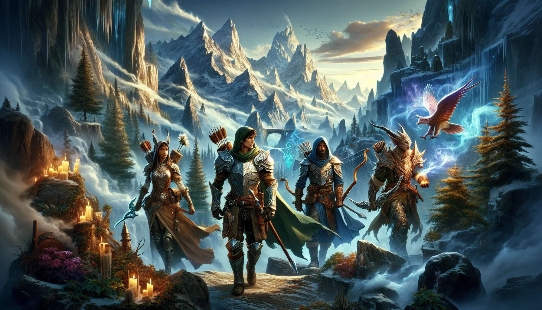 In a realm where magic intertwines with ancient legends, brave heroes embark on a perilous journey to recover a powerful artifact, rumored to hold the essence of forgotten gods. Towering mountains shrouded in mist, enchanted forests glowing with ethereal light, and treacherous caves filled with mythical creatures await. Clad in armor and wielding mystical weapons, the adventurers unite their strengths to uncover the relic and save their world from impending doom.