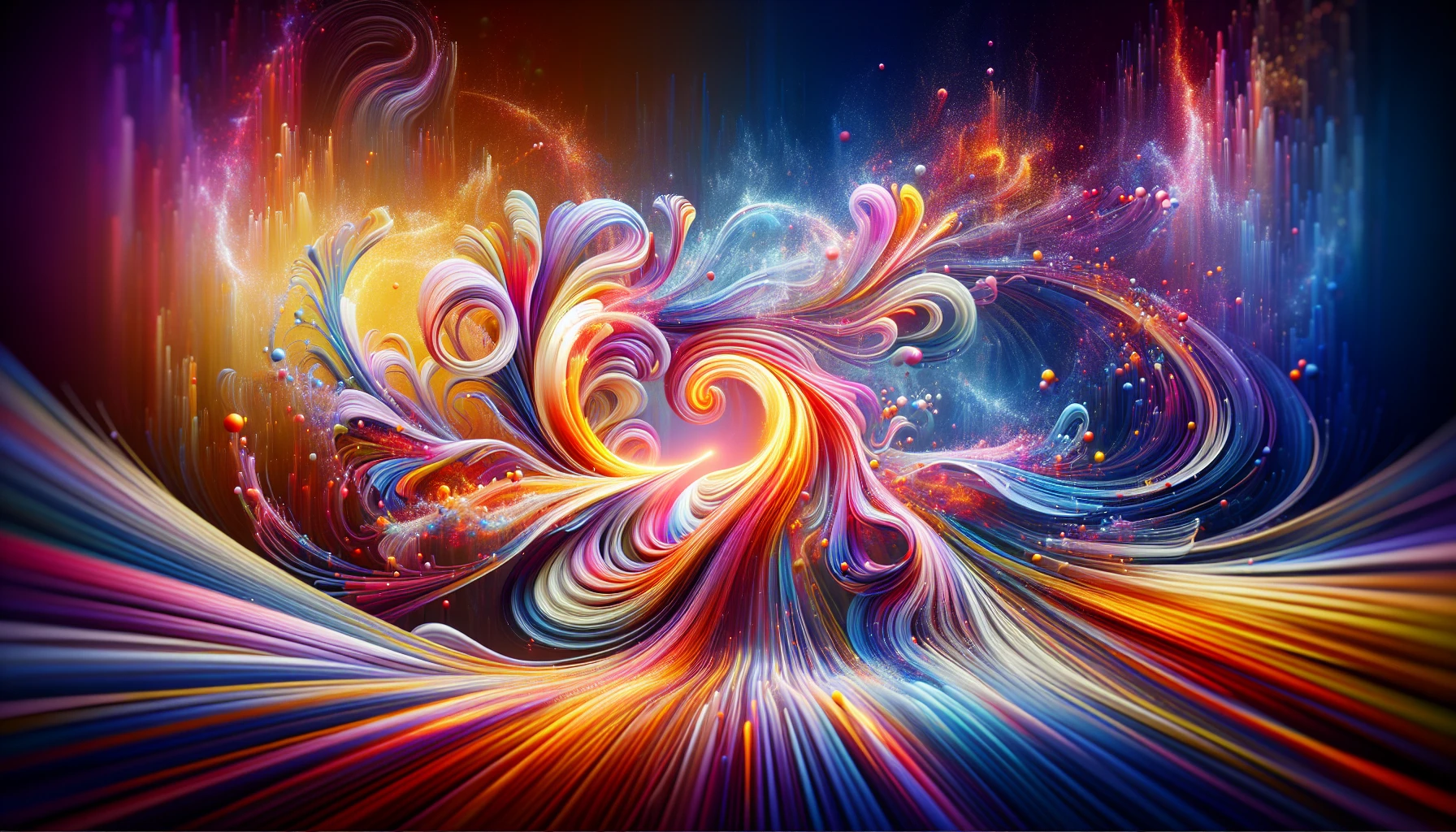 Imagine a mesmerizing scene where vibrant, swirling colors dance and pulse, depicting the essence of kinetic art. Abstract shapes twist and turn, creating a sense of movement that pulls the viewer into a whirlwind of energy. The background features soft gradients that enhance the liveliness of the main elements, while the interplay of light and shadow adds depth, inviting exploration and igniting a sense of wonder.