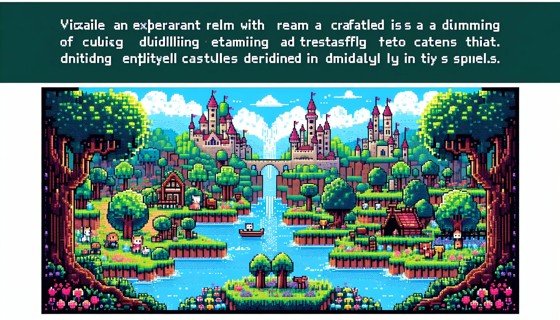 Dive into a vibrant world of pixel art, where whimsical landscapes burst with color and charm. Imagine lush forests populated by adorable creatures, sparkling rivers coursing through retro towns, and enchanting castles rendered in charming squares. Each frame tells a story, inviting viewers to explore a nostalgic realm that captures the magic of classic video games while celebrating creativity in every pixel.