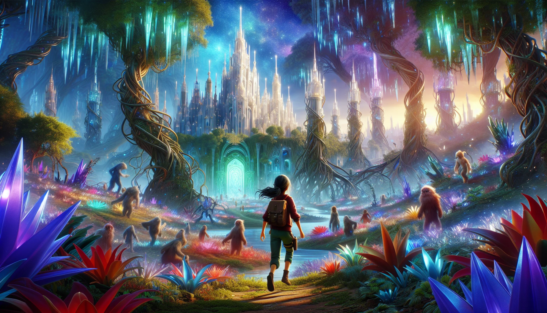 In a vibrant realm filled with ethereal landscapes, a young hero stumbles upon a hidden kingdom where magic flows like the wind. Towering crystal castles glimmer under an iridescent sky, while mystical creatures roam lush, enchanted forests. As they uncover ancient secrets and forge alliances with whimsical beings, the protagonist embarks on an extraordinary journey to embrace their destiny and protect the delicate harmony of this newfound world.